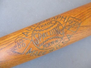 Mazza da baseball 36" FRANKIE FRESH, Spalding #200 autografo anni '30 - Foto 1 di 23