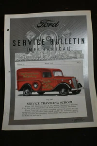 1935 Ford Service Bulletin MECHANICAL *SERVICE TRAVELLING SCHOOL* - Picture 1 of 7