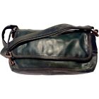 Vintage Fossil Emerald Green Genuine Leather Shoulder Bag Purse 6x11" 1990s Y2K