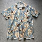 Hawaiian Shirt Mens Large Aloha Monstera Button Up Short Sleeve