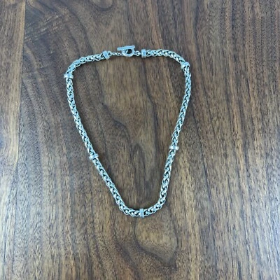 Collar Ralph Lauren Tono Plata 18 pulgadas Punk Plata RL Serpiente Foto 1 de 4