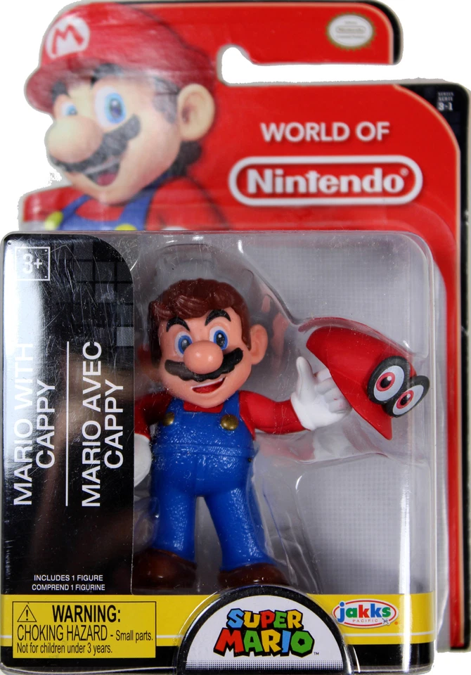 2019 Jakks Pacific World of Nintendo Mario With Cappy 2.5” Figure Odyssey