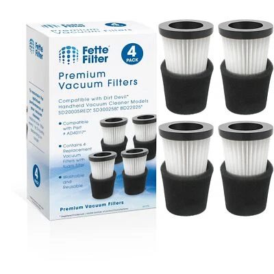 FETTE FILTER 4PK Filter Compatible with Dirt Devil Scorpion Handheld Vacuum Cleaner #AD40117