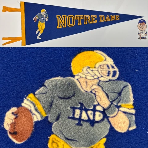 Vintage University Notre Dame Fighting Irish Football ND 8.5x23 Inch Pennant Cover