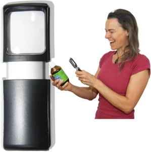 Small-Magnifying-Glass with Led-Light 3X Lighted-Pocket -Hand Held Lighted Magn - Picture 1 of 12