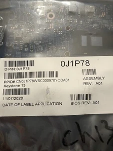 Dell OEM Chromebook 13 (3380) Motherboard System Board J1P78 - Afbeelding 1 van 2