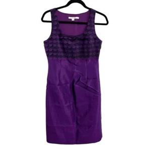 Vestido vaina Boden púrpura festoneado mezcla seda para mujer talla 6 EE. UU. - Imagen 1 de 7