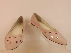 NUEVO MARC JACOBS POLVORIENTO ROSA GAMUZA PLATA CORAZONES PALLERINA PLANOS 40 - Imagen 1 de 12