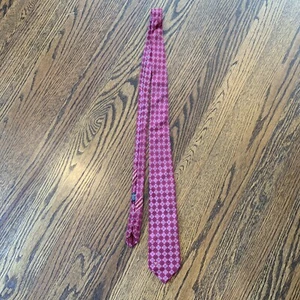 Valentino Authentic 100% Silk Tie Made In Italy Men’s Neck Tie Red Argyle - Picture 1 of 7