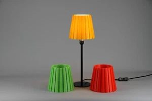 Tischleuchte mit 3 Wechselschirmen gelb+grün+rot Nachttischlampe LED warm-weiß - Bild 1 von 9