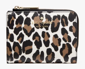 Kate Spade Madison Leopard L-Zip Wallet Cheetah Animal Print Leopardo KH782 NWT - Picture 1 of 9