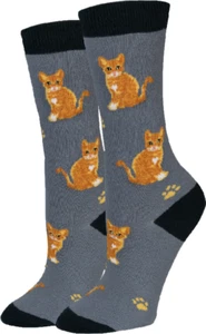 Calcetines Naranja Atigrado Unisex Crew Adulto Talla 5-12 Bronceado Calcetín Harbor Kitty Moda Nuevos - Imagen 1 de 1