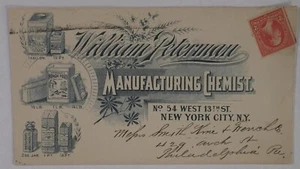 1898 New York William Peterman Chemist Salts Insect Roach Food Ad Cover Phila PA - Picture 1 of 2