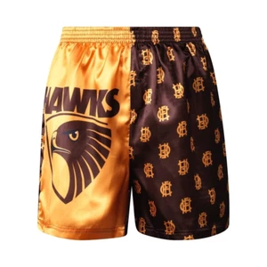 Hawthorn Hawks Official AFL Team Logo Summer Boxer Shorts Satin Pyjamas Adult - Bild 1 von 3