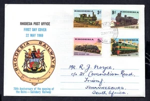 Rhodesia - 1969 70th Anniversary Rhodesia Railways First Day Cover - Picture 1 of 2