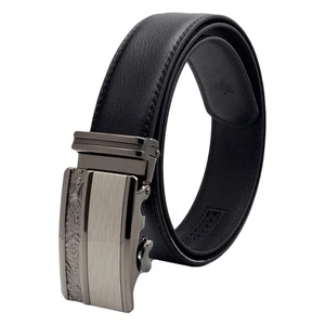 Mens Ratchet Leather Belt | Automatic Sliding Buckle Durable & Adjustable Q5088 - Picture 1 of 15