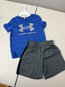 UNDER ARMOUR Little Boy’s Shirt & Shorts Outfit, 2-piece set - 4 (XS) - Picture 1 of 3