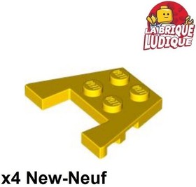 Lego 4x Flat Wedge Wing Plate 3x4V Stud Notches Yellow/Yellow 48183 NEW