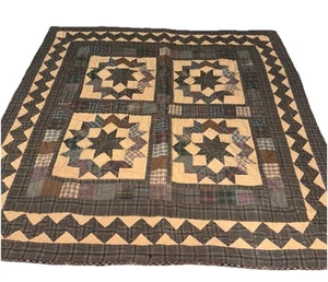 Vintage Choices gesteppte North Star Blockdecke Wandbehang 42,5” x 42,5” Neu - Bild 1 von 20