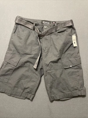 Nuevo con etiquetas. Pantalones Cortos Ecko UNLTD 34 Gris Carga Cinturón Informal Y2K Foto 1 de 4