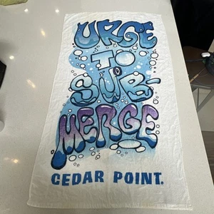 Vintage Cedar Point Beach Towel 80s Amusement Park Theme Ohio - Picture 1 of 6