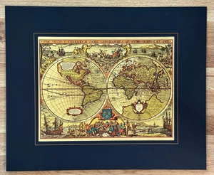 Nova Totivs Terrarvm Orbis Geographica AC Hydrographica Tabvla Vintage World Map - Picture 1 of 5