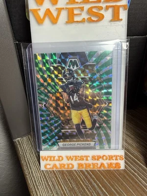 2023 Panini Mosaic George Pickens #203 Green Swirl /11 Plus Blue Disco /75 SSP - Image 1 of 4