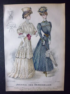Gravures mode: journal des demoiselles 1905...modèles Mmes Forcillon N° 5357 - Picture 1 of 6