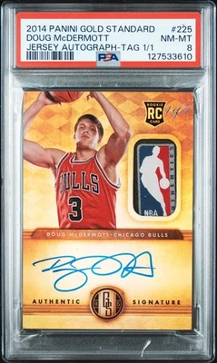 Doug McDermott 2014 Panini Gold Standard #225 Prime RC Tag Patch Auto 1/1 PSA 8 - Image 1 of 3