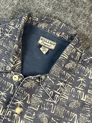 Vintage Bugle Boy Pineapple and Palm Tree Print Hawaiian Shirt Men Medium EUC - Image 1 of 4