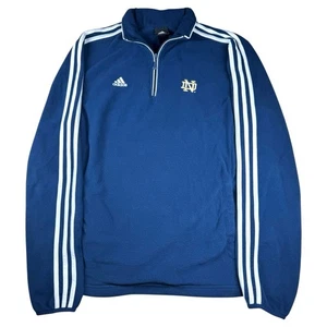 Vintage Y2K Adidas Notre Dame 3-Streifen Viertel-Reißverschluss Sweatshirt Gr. Large - Bild 1 von 9