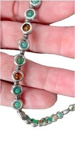Collana Premier Design Barbados Placca Argento Anticato Perline Acriliche - Foto 1 di 4
