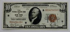 1929 $10 The Federal Reserve Bank of New York - Fr. 1860b -High Grade Light Circ - Picture 1 of 2