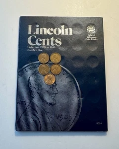 Lincoln Cent Lot 21 Wheat Pennies 1912-1958 With Whitman Coin Folder Book 1c - Picture 1 of 5