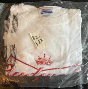 BUDWEISER Bier weiß Promo XL neuer alter Lagerbestand versiegelt Vintage neu mit Etikett HANES T-Shirt - Bild 1 von 4