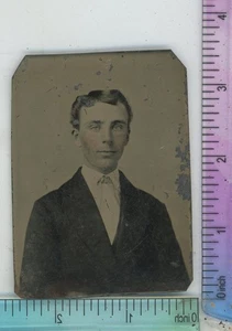 Joven con Ligera Sonrisa Rosa Mejillas Tinte Ferrotipo - Imagen 1 de 2