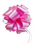 12 x Large 13.5cm Lt Pink Gift Bows - Pull String Pom Pom Bow Wrapping Packaging