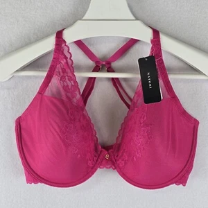 $76 Natori Bra 34DDD 721191 Cherry Blossom Plunge Convertible Underwire Fucshia - Picture 1 of 19