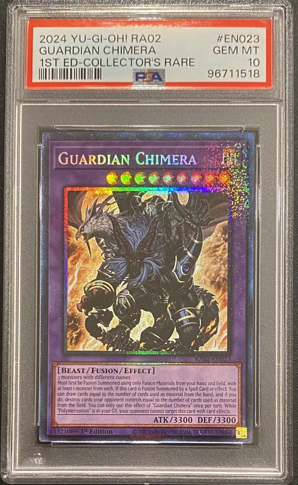 2024 PSA 10 YUGIOH 25TH COLLECTORS RARE 1ST ED GUARDIAN CHIMERA 💫 - Image 1 of 1