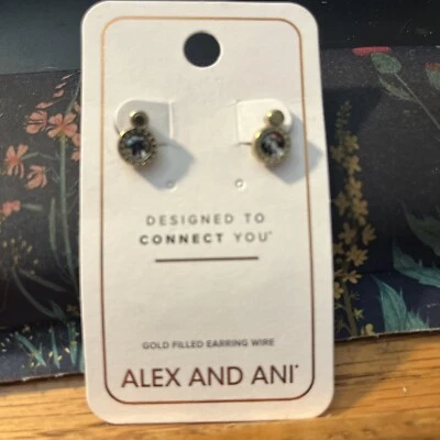 ALEX AND ANI PURPLE Stud Earrings w/Swarovski Crystals ~ Gold Filled ~NEW! NICE! Foto 1 de 3