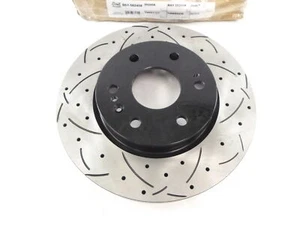 Single DS-One Front Disc Brake Rotor Slotted and Drilled for 2021-2022 GMC Yukon - Picture 1 of 4