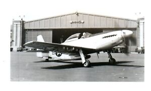 Military P-51 Mustang Airplane Vintage Photograph 5x3.5" MNC Hanger Building