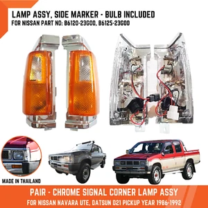 Luz de luz de señal de giro de esquina lateral cromada para camioneta Nissan Navara D21 TD 86-92 - Imagen 1 de 12