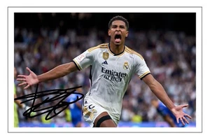 JUDE BELLINGHAM signiertes Autogramm 6x4 Zoll FOTO Geschenk Vordruck REAL MADRID - Bild 1 von 2