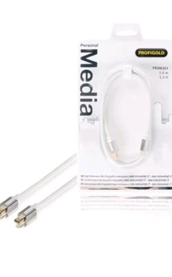 Mini DisplayPort Male To Mini DisplayPort Male Gold Ends 1m 261 Profigold  - Image 1 of 4