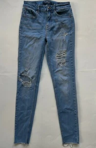 Vigoss Ace Super Women's Skinny Blue Jeans Size 26x29 High Rise Ripped Stretch - Picture 1 of 12