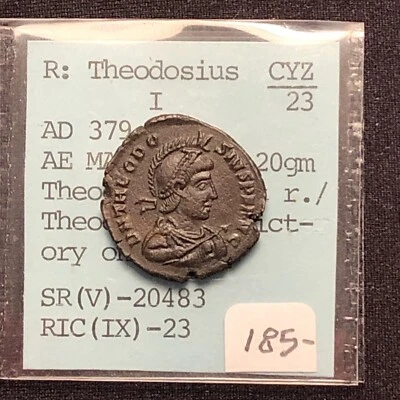 ancient roman coins theodosius I 379-395 A.d. Are Majorina  5.2 Gram Galley Rev - Image 1 of 4