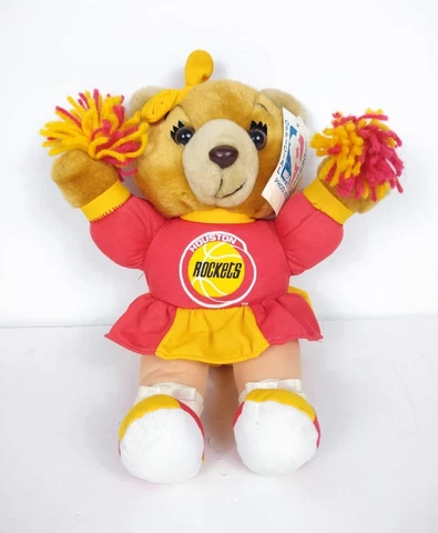 Vintage Houston Rockets Cheerleader 1994 - NBA Play By Plush Stuffed Teddy Bear Cover
