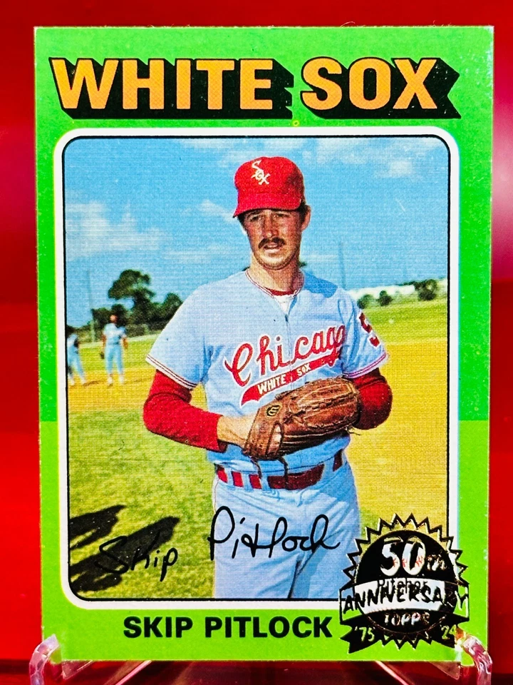 2024 Skip Pitlock Topps Heritage 1975 #579 50TH ANNIVERSARY BUYBACK! Top Loader - Image 1 of 2