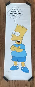 Póster vintage original 1990 Bart Simpson Get Out Of My Room Man recuerdos de TV - Imagen 1 de 10